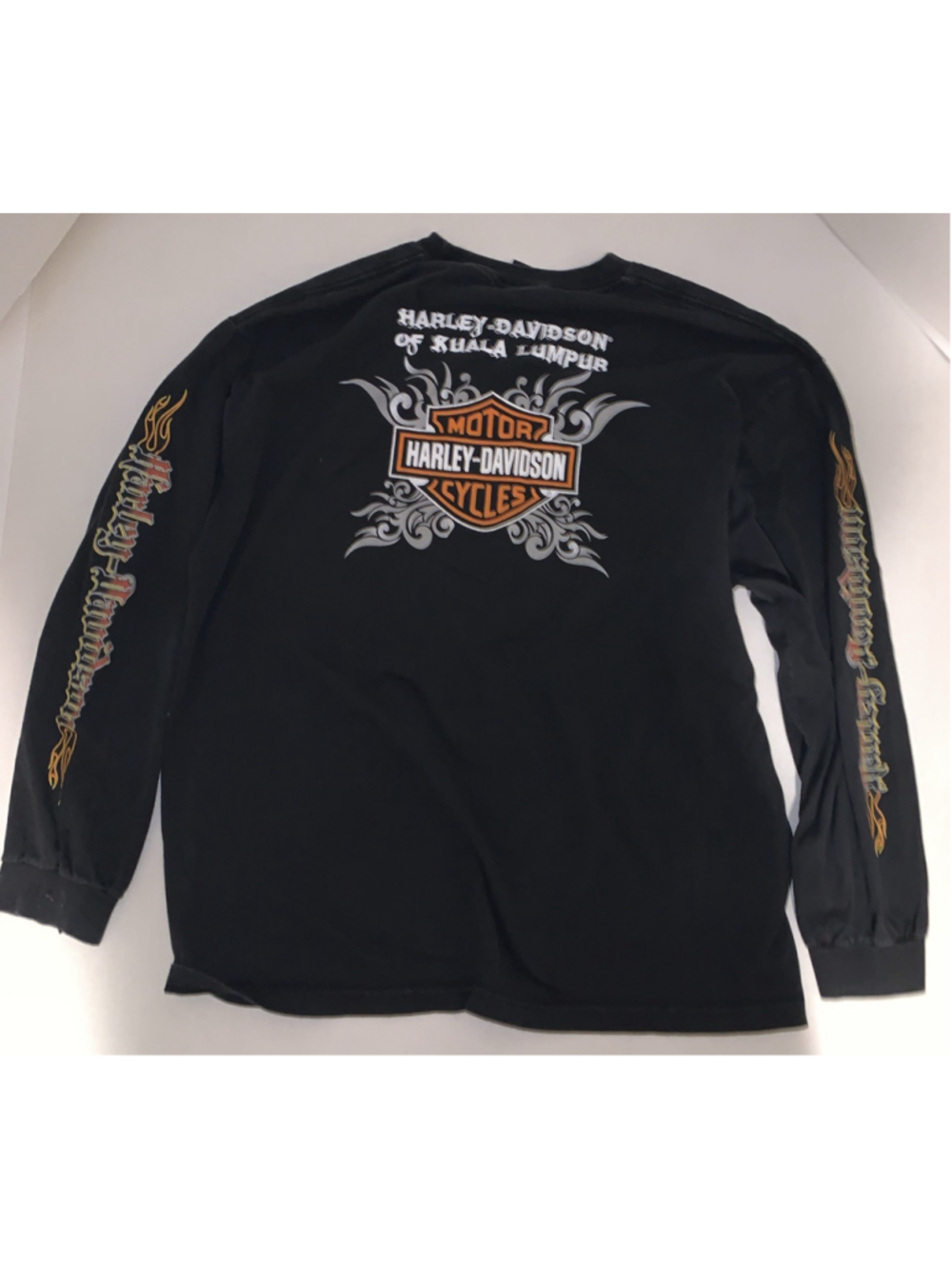 Harley Davidson of Kuala Lumpur Long Sleeve Vintage Graphic Motorcycle Tee Shirt